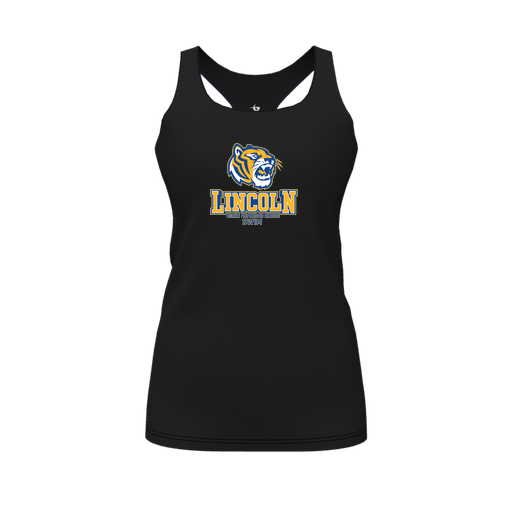 [FT0TRBBK-FYS-LOGO1] Decker Racerback Tank Top (Female Youth S, Black, Logo 1)