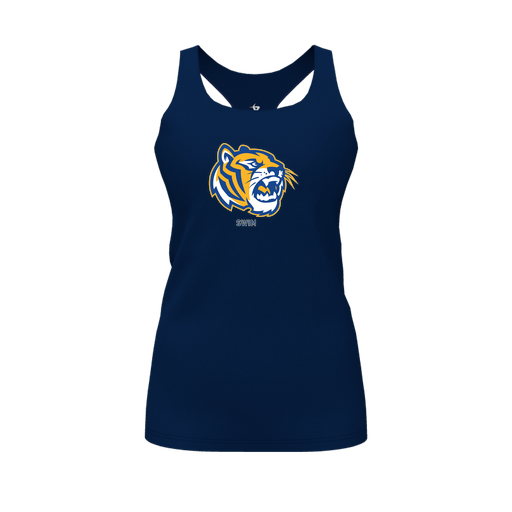 [CUS-DFW-RCBK-PER-NVY-FYS-LOGO2] Racerback Tank Top (Female Youth S, Navy, Logo 2)