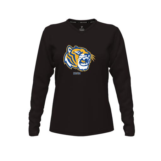 [FTLVCFBK-FYXS-LOGO2] Comfort T-Shirt (Female Youth XS, Black, V Neck, Logo 2, Long Sleeve)