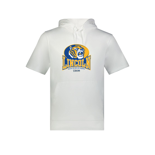 [6871.005.S-LOGO3] Men's Dri Fit Short Sleeve Hoodie (Adult S, White, Logo 3)