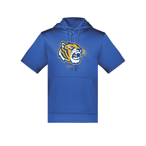 [6871.060.S-LOGO2] Men's Dri Fit Short Sleeve Hoodie (Adult S, Royal, Logo 2)