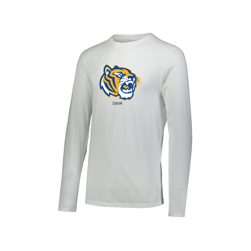 [FTLCUBWH-AXS-LOGO2] Decker Men's Tri-Blend T-Shirt - Long Sleeve (Adult XS, White, Logo 2)
