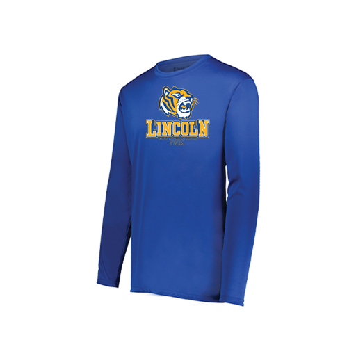 [222823.060.S-LOGO1] Youth LS Smooth Sport Shirt (Youth S, Royal, Logo 1)