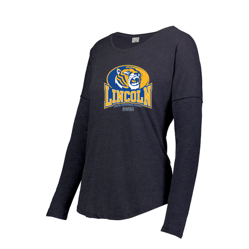 [FTLCUBNV-FAXS-LOGO3] Ladies LS Ultra-blend T-Shirt (Female Adult XS, Navy, Logo 3)