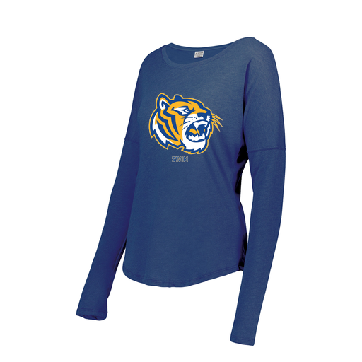 [3077.U55.XS-LOGO2] Ladies LS Ultra-blend T-Shirt (Female Adult XS, Royal, Logo 2)