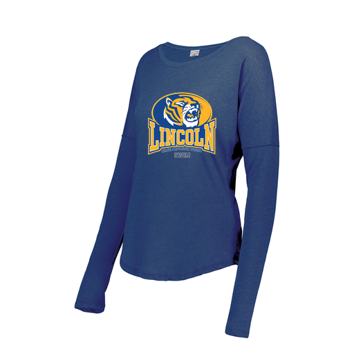[FTLCUBRY-FAXS-LOGO3] Decker Women's Tri-Blend T-Shirt - Long Sleeve (Female Adult XS, Royal, Logo 3)